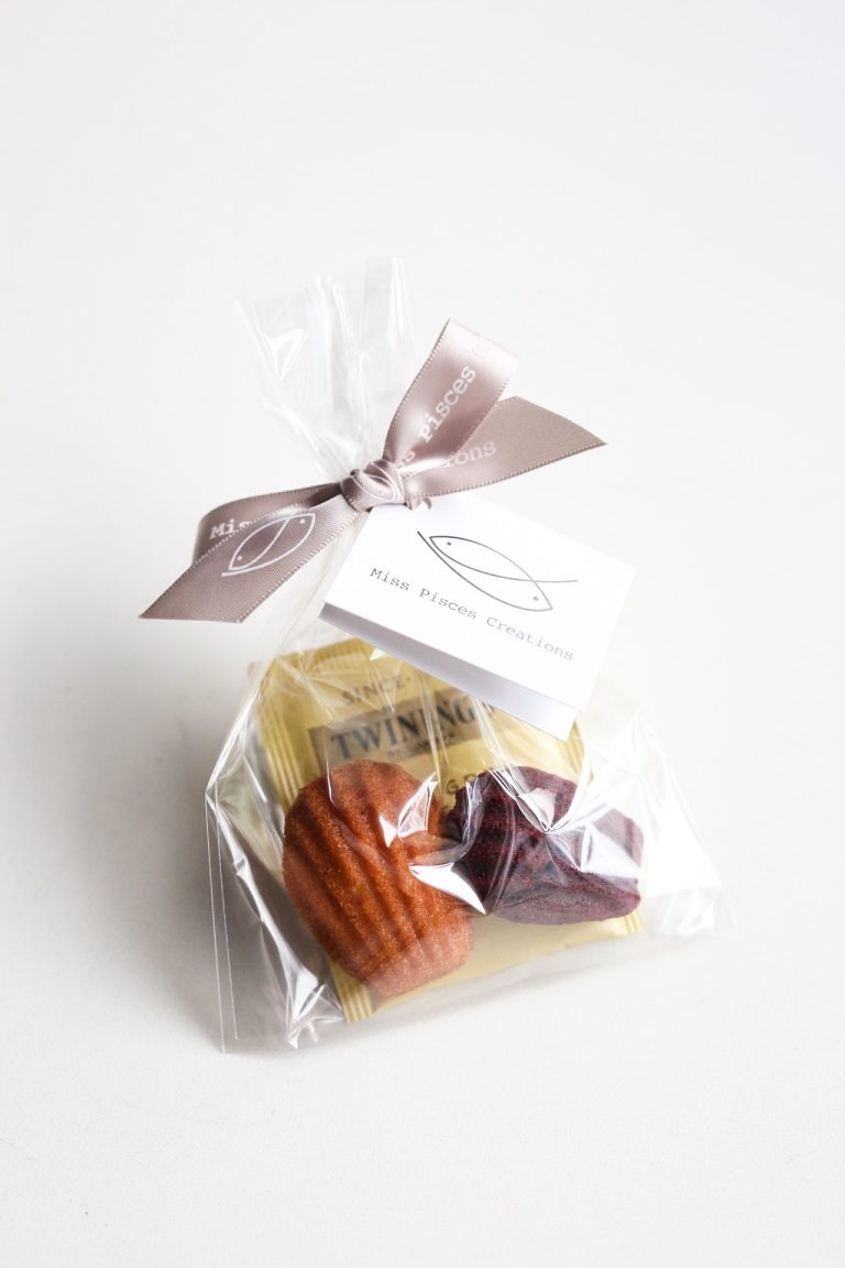 Red Velvet & Japanese Yuzu Mini Madeleines w/ Earl Grey Tea Bag 紅絲絨及日本柚子迷你瑪德蓮及茶包(Min. 30 packs)