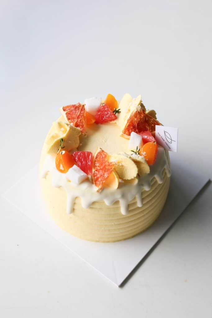 Mango Grapefruit Mochi Chiffon Cake 楊枝甘露麻糬戚風蛋糕 (Whole Cake)