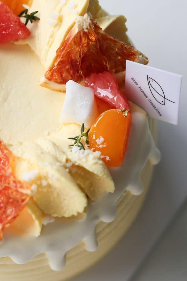 Mango Grapefruit Mochi Chiffon Cake 楊枝甘露麻糬戚風蛋糕 (Whole Cake)