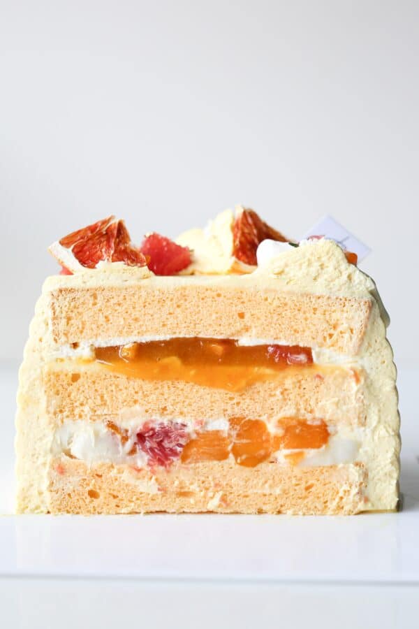 Mango Grapefruit Mochi Chiffon Cake 楊枝甘露麻糬戚風蛋糕 (Whole Cake)